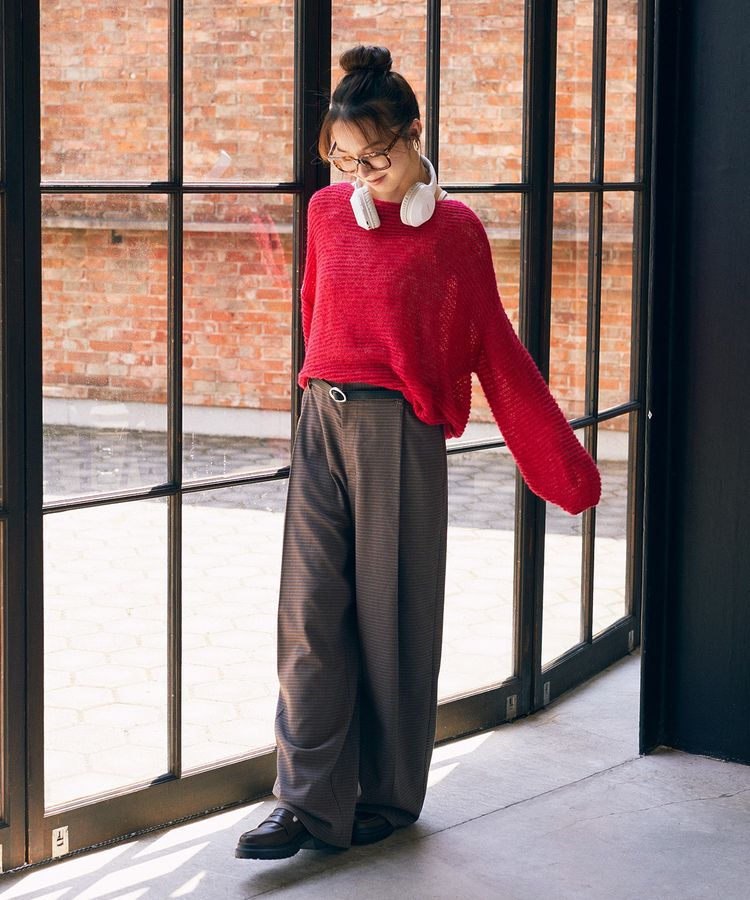 earth music&ecology「ふんわりシアープルオーバー」|ニット・セーター|