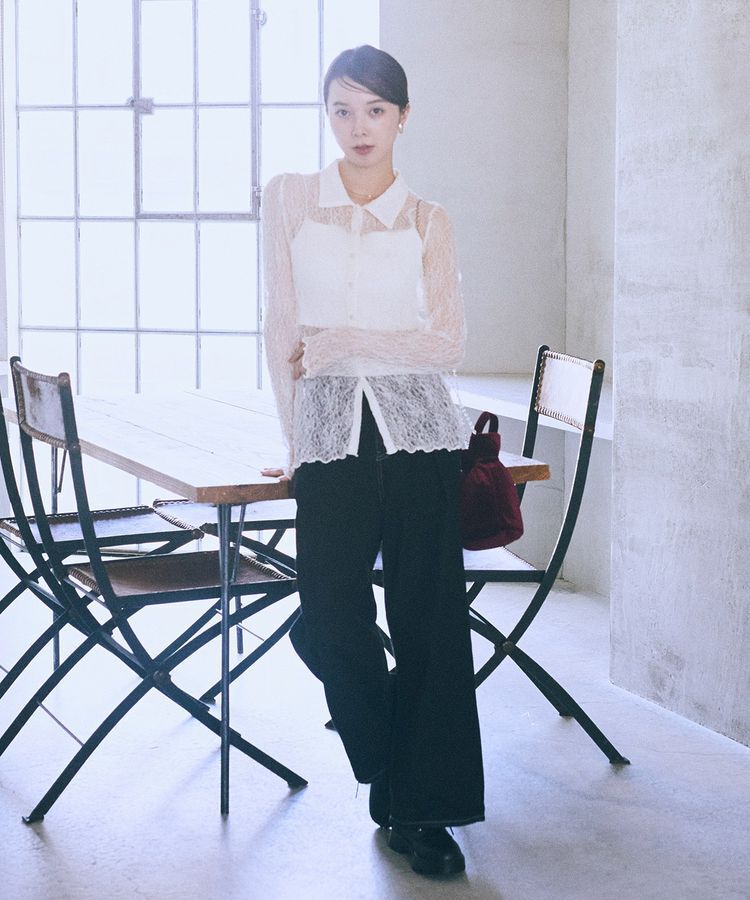 earth music&ecology「ストレッチレースシャツ」|シャツ・ブラウス|