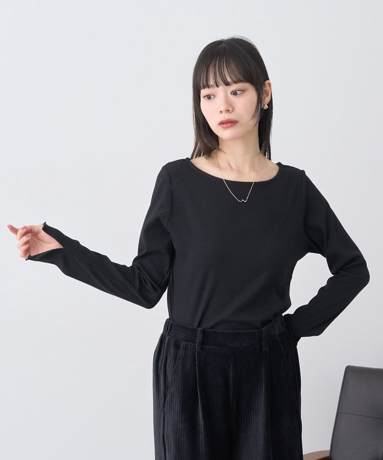 earth music&ecology「ラメテレコボートネックプルオーバー」|Tシャツ・カットソー|