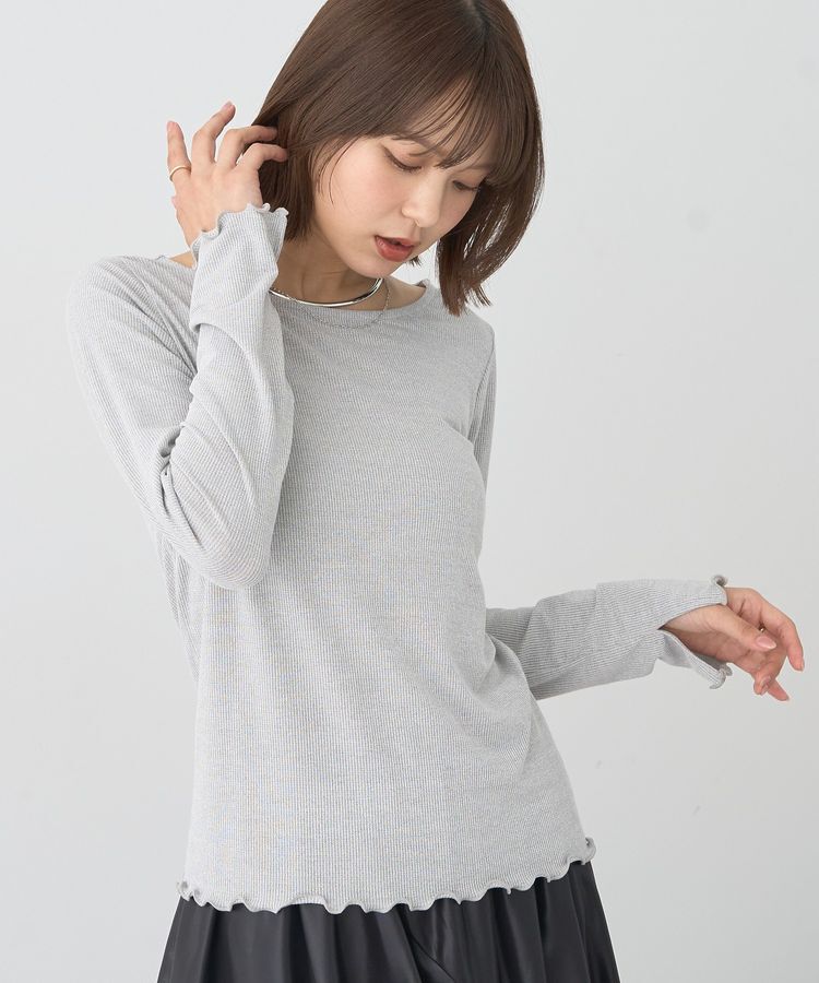 earth music&ecology「ラメテレコボートネックプルオーバー」|Tシャツ・カットソー|Gray