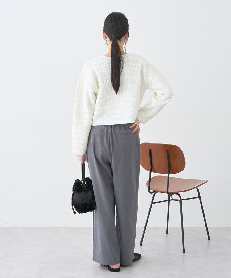 earth music&ecology「ニットツイードジャケット」|カーディガン|