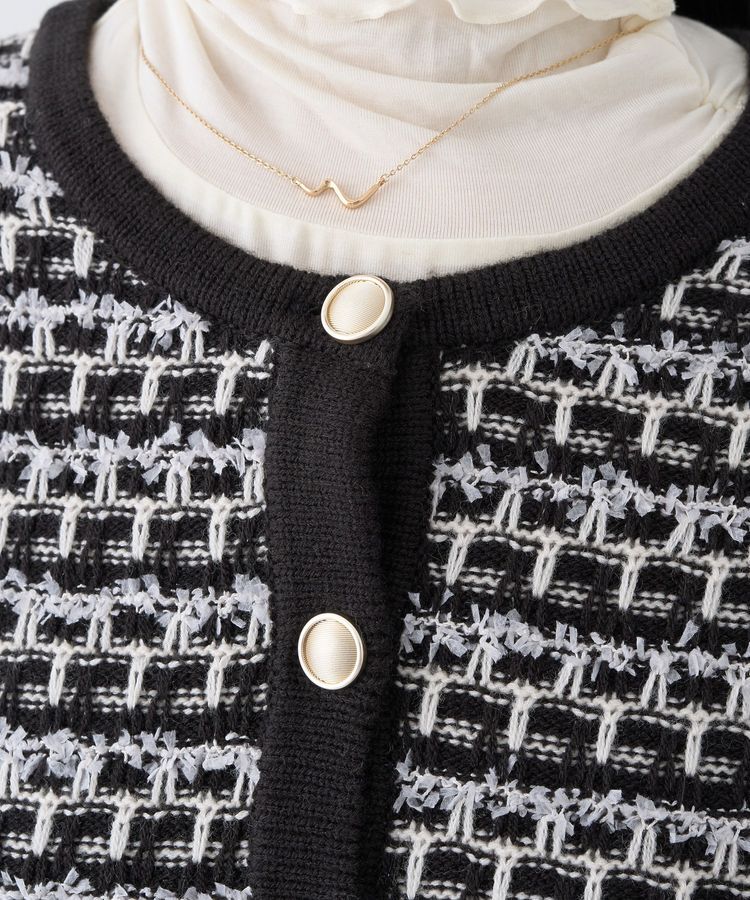 earth music&ecology「ニットツイードジャケット」|カーディガン|