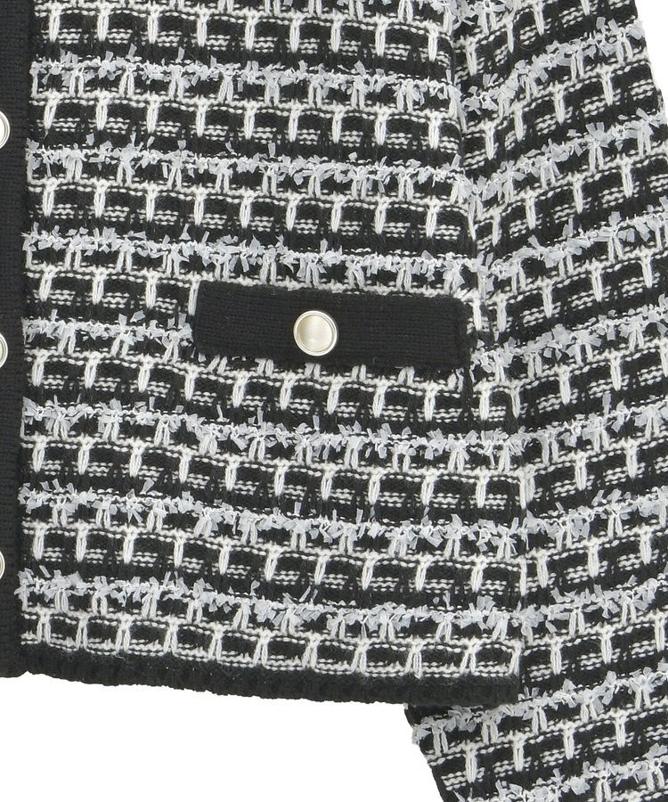 earth music&ecology「ニットツイードジャケット」|カーディガン|