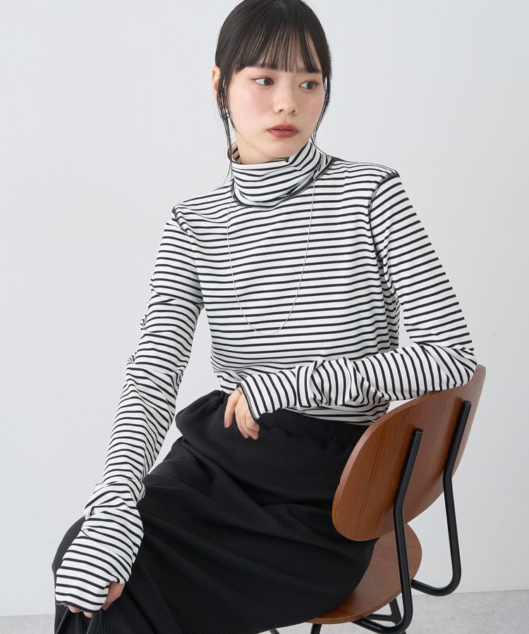 earth music&ecology「リブタートルネックプルオーバー」|Tシャツ・カットソー|Border