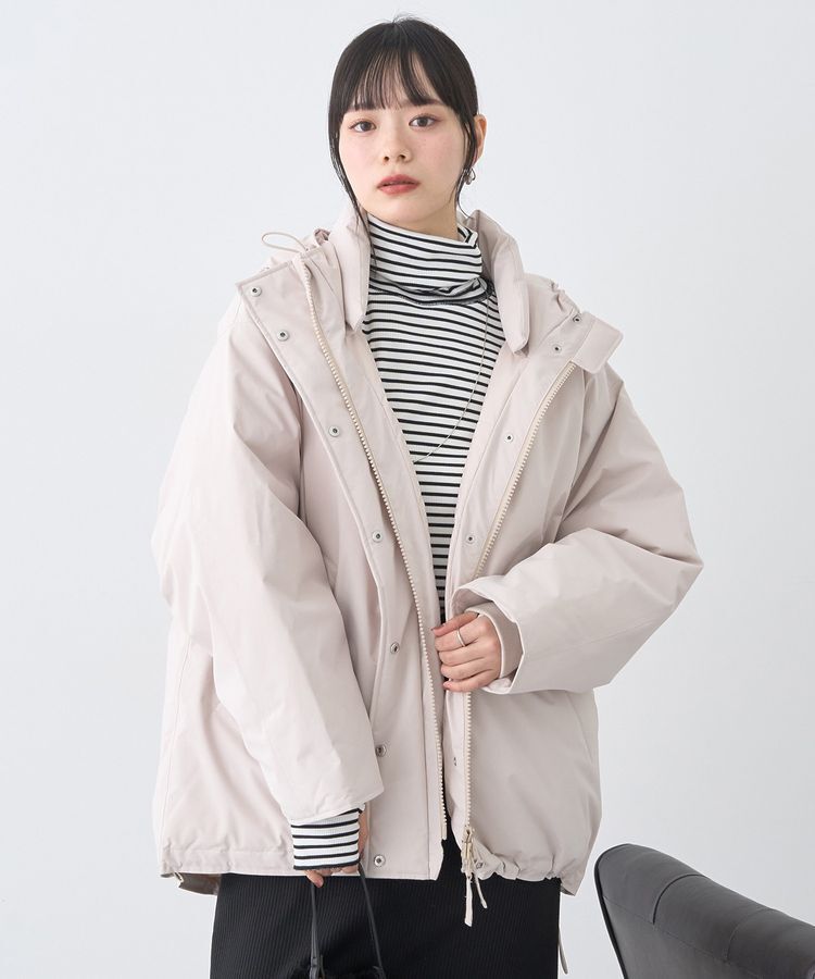 earth music&ecology「フーデットパファーコート」|ブルゾン・スタジャン|