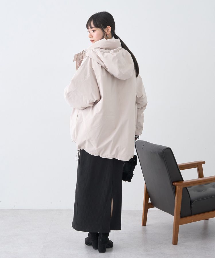 earth music&ecology「フーデットパファーコート」|ブルゾン・スタジャン|