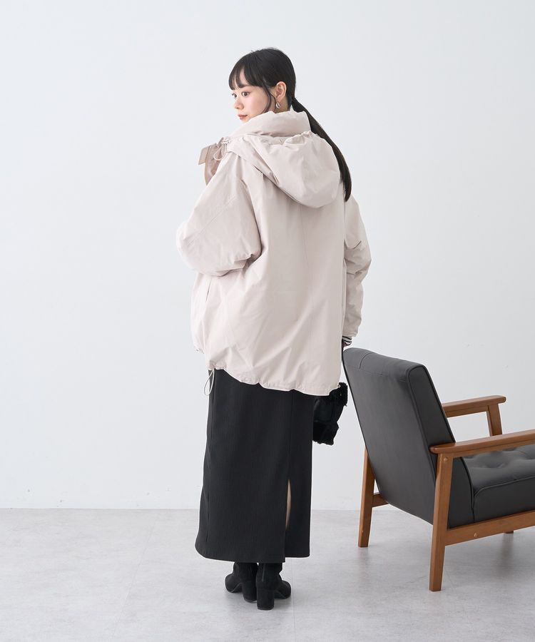 earth music&ecology「フーデットパファーコート」|ブルゾン・スタジャン|