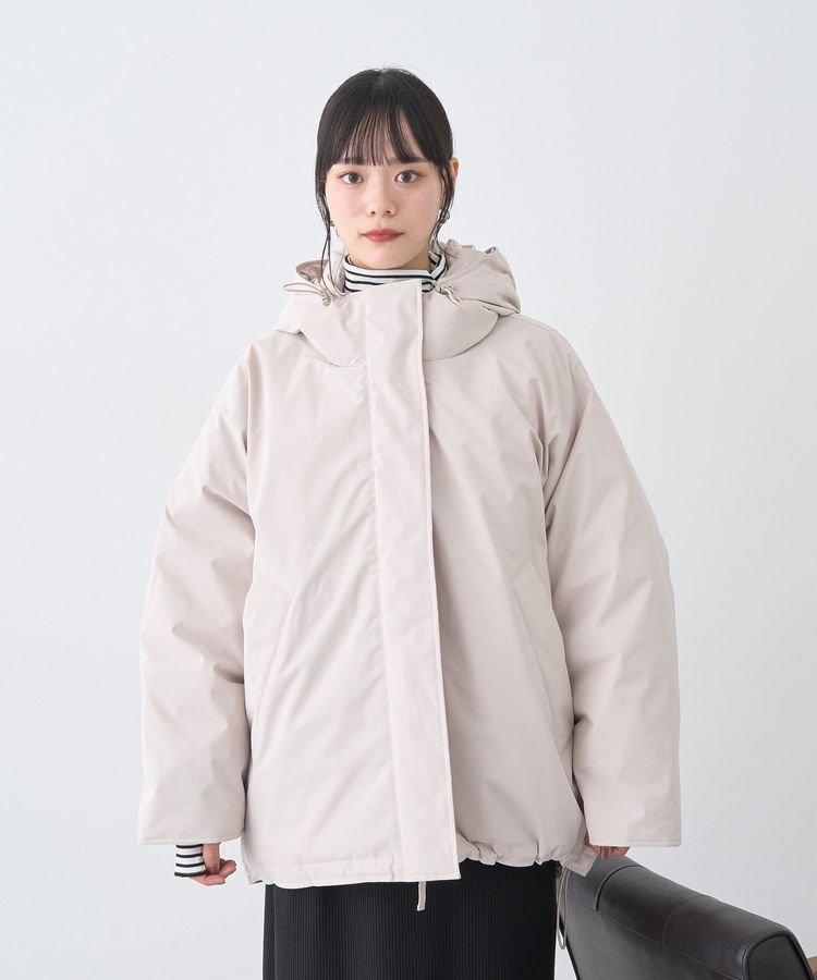 earth music&ecology「フーデットパファーコート」|ブルゾン・スタジャン|