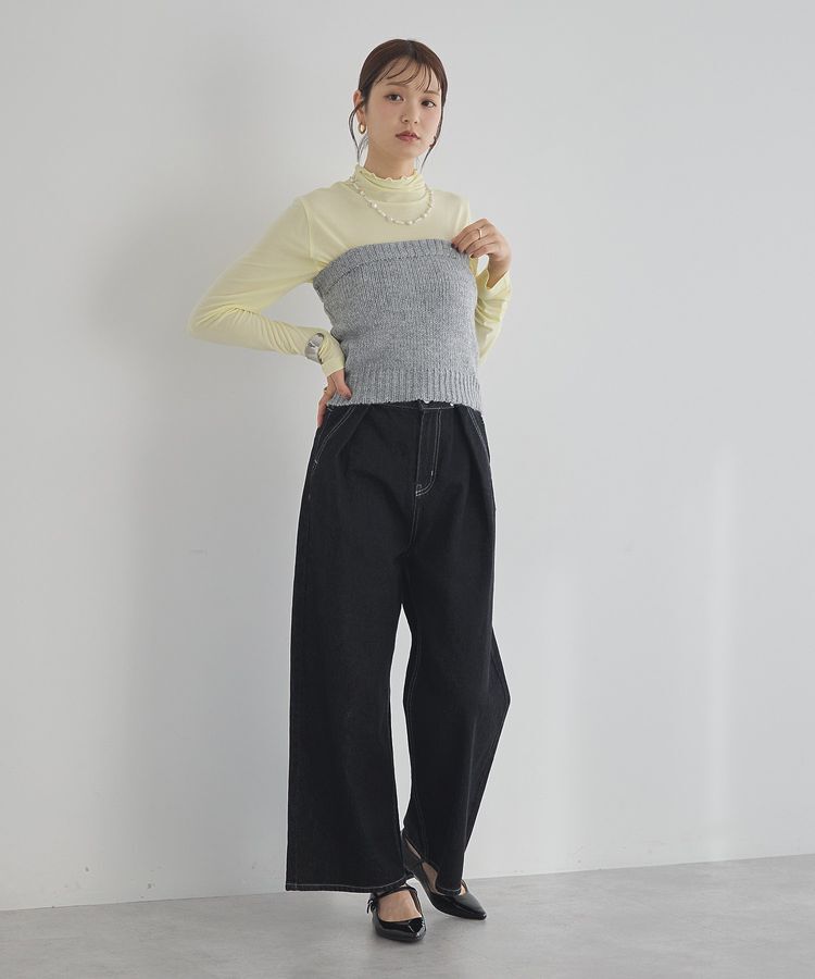 earth music&ecology「SET2点フラワースパンコールカーデ＋ビスチェ」|カーディガン|