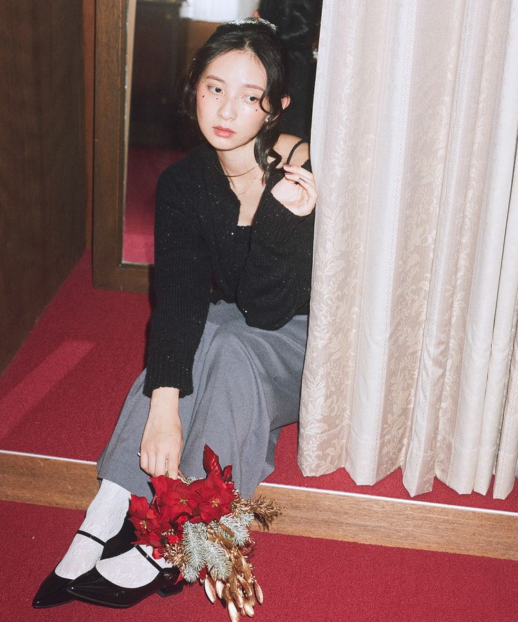 earth music&ecology「SET2点フラワースパンコールカーデ＋ビスチェ」|カーディガン|