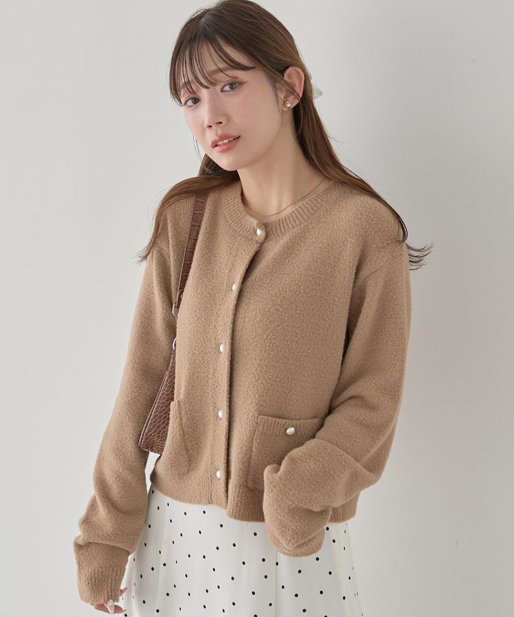 earth music&ecology「パウダーシャギークルーネックカーディガン」|カーディガン|