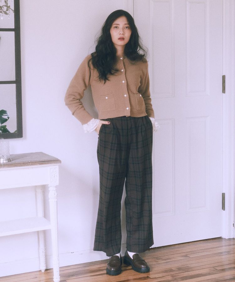 earth music&ecology「パウダーシャギークルーネックカーディガン」|カーディガン|