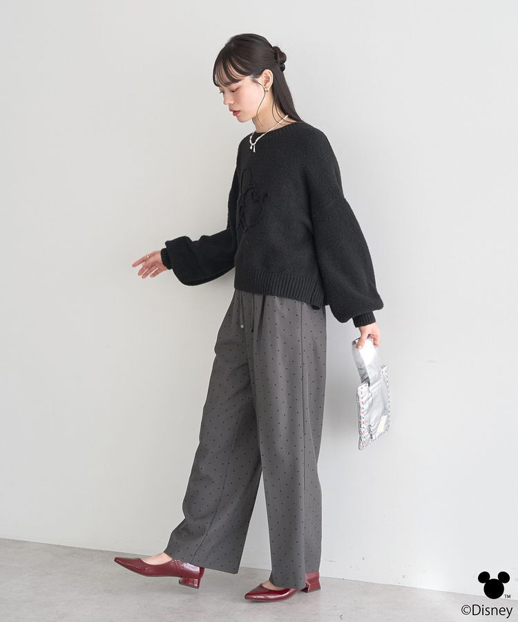 earth music&ecology「Disney/ミッキーコード刺繍ニットプルオーバー」|ニット・セーター|