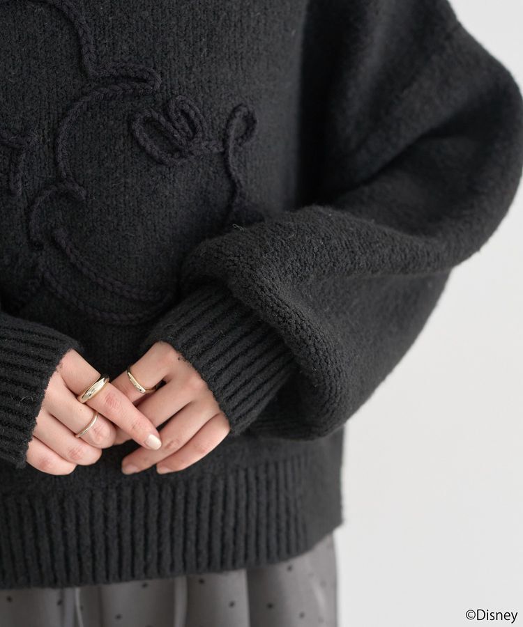 earth music&ecology「Disney/ミッキーコード刺繍ニットプルオーバー」|ニット・セーター|