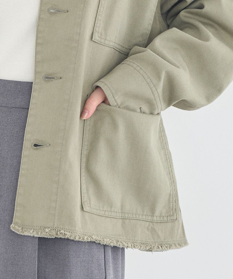 earth music&ecology「ノーカラーカバーオール」|テーラードジャケット|