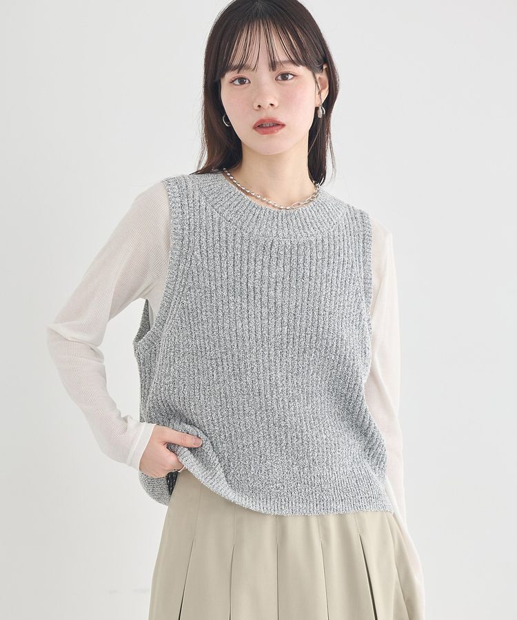 earth music&ecology「クルーネックニットベスト」|ベスト・ジレ|