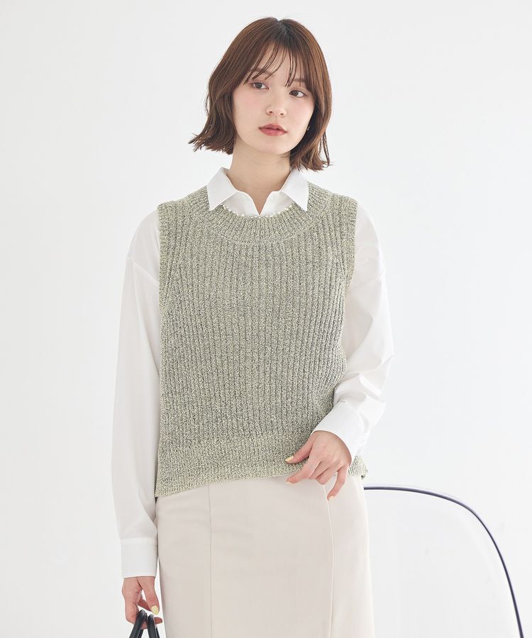 earth music&ecology「クルーネックニットベスト」|ベスト・ジレ|