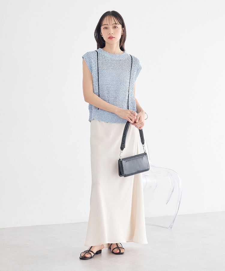 earth music&ecology「サテンフリルマーメイドスカート」|フレア|