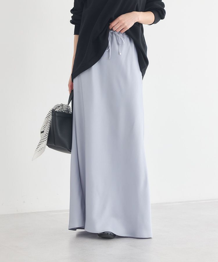 earth music&ecology「サテンフリルマーメイドスカート」|フレア|