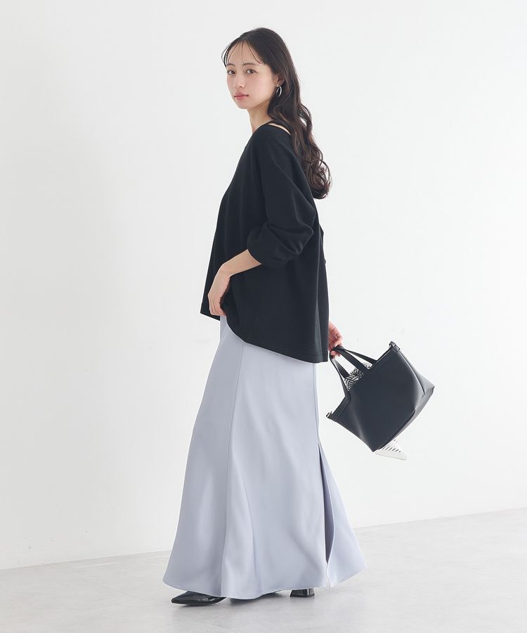 earth music&ecology「サテンフリルマーメイドスカート」|フレア|