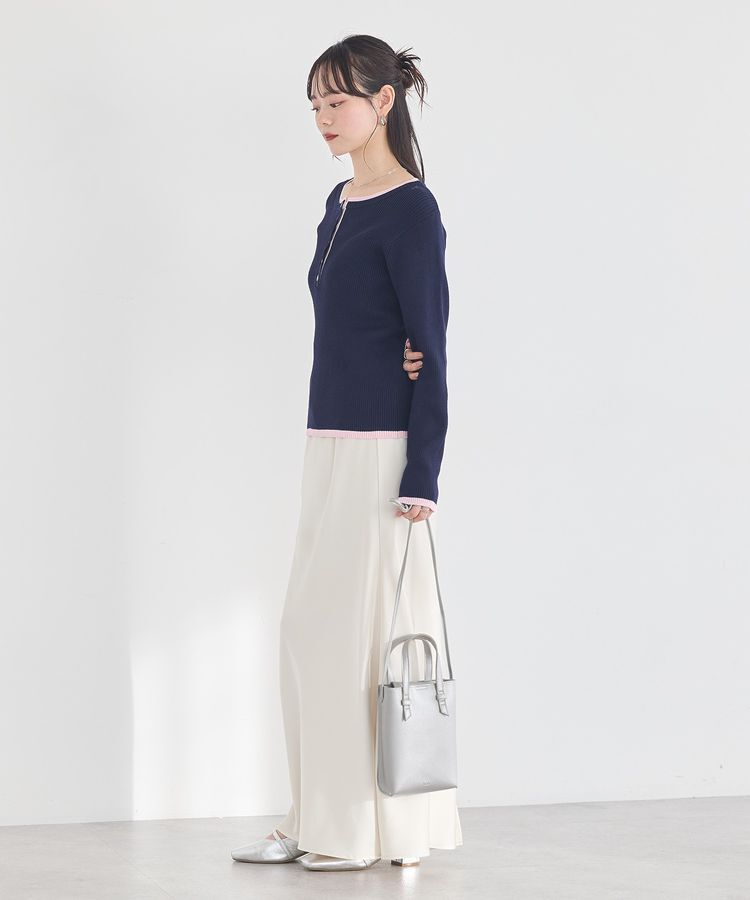 earth music&ecology「サテンフリルマーメイドスカート」|フレア|