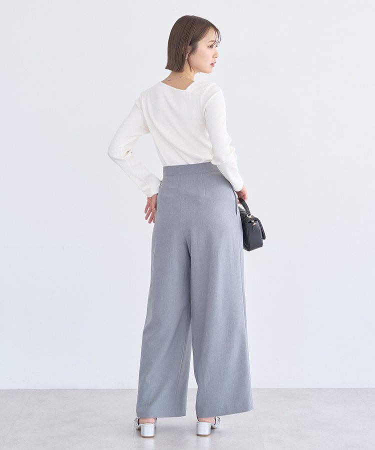 earth music&ecology「アシメネックリブプルオーバー」|Tシャツ・カットソー|