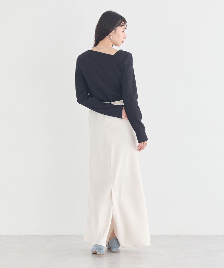 earth music&ecology「アシメネックリブプルオーバー」|Tシャツ・カットソー|