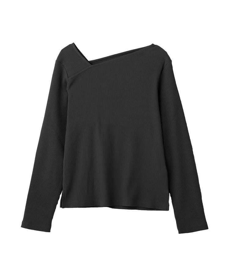 earth music&ecology「アシメネックリブプルオーバー」|Tシャツ・カットソー|