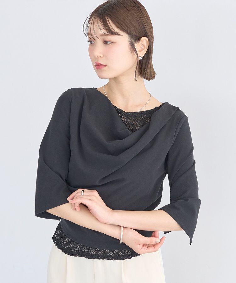 earth music&ecology「レースレイヤードドレーププルオーバー」|Tシャツ・カットソー|