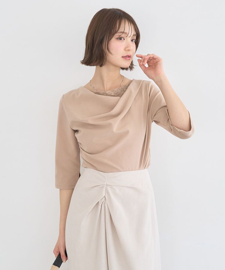 earth music&ecology「レースレイヤードドレーププルオーバー」|Tシャツ・カットソー|