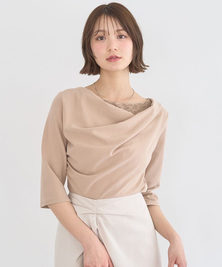 earth music&ecology「レースレイヤードドレーププルオーバー」|Tシャツ・カットソー|Mocha