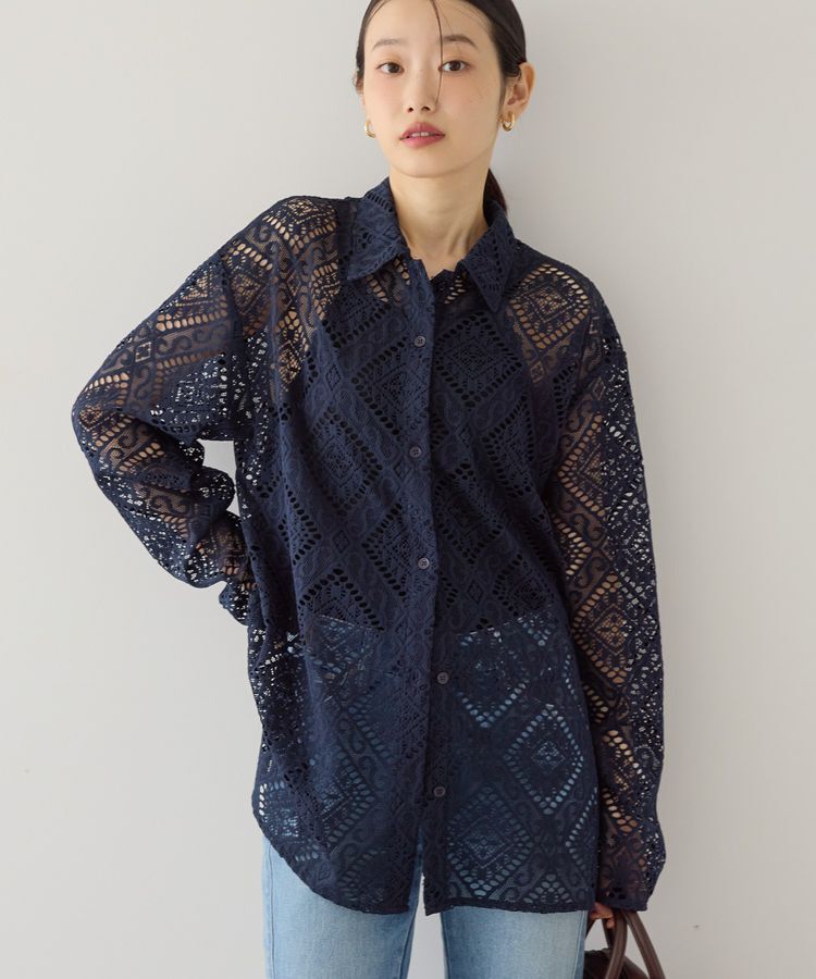 AMERICAN HOLIC「レース長袖シャツ」|シャツ・ブラウス|