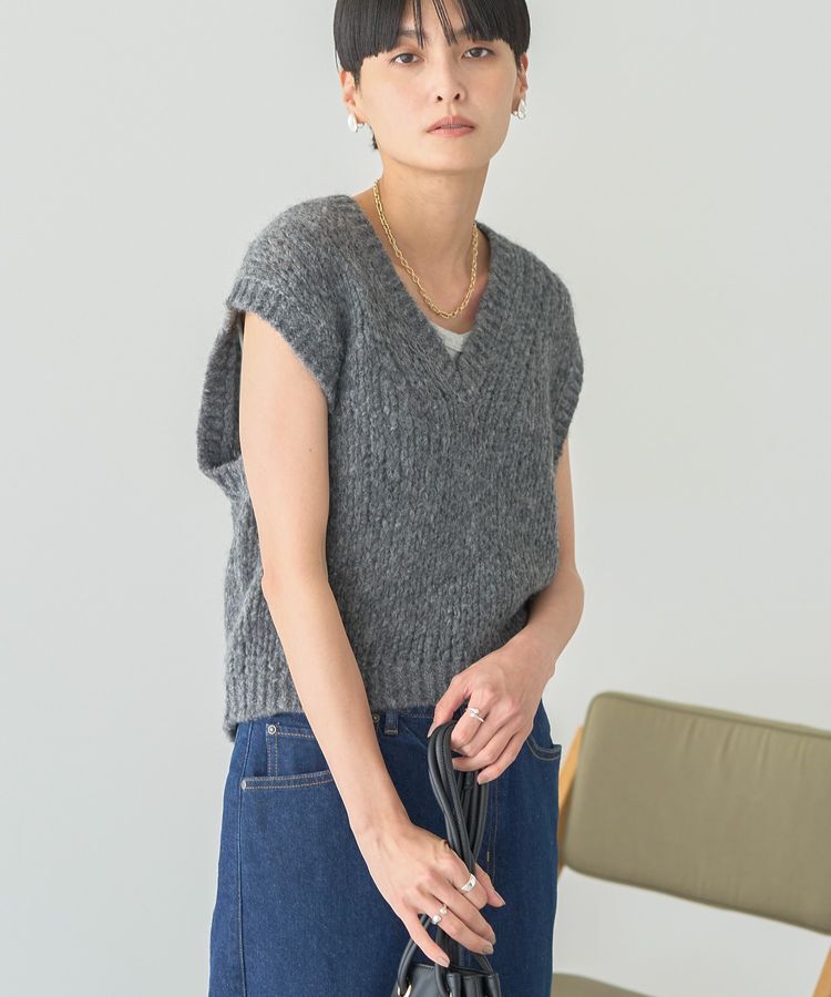 AMERICAN HOLIC「【選べる丈】甘編みニットベスト」|ベスト・ジレ|