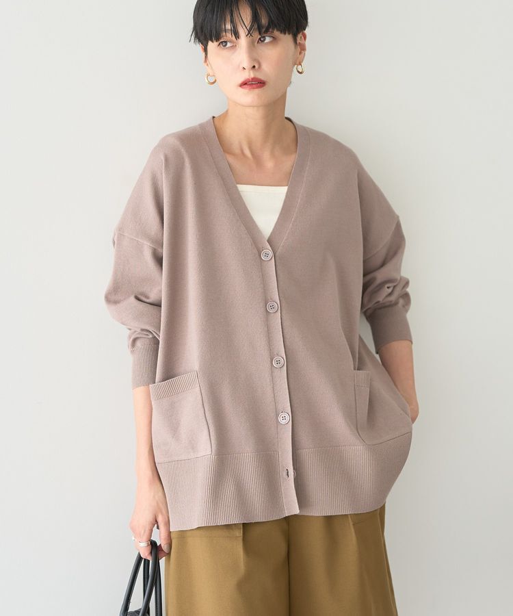 AMERICAN HOLIC「バイパチVネックルーズカーディガン＜静電気軽減＞」|カーディガン|