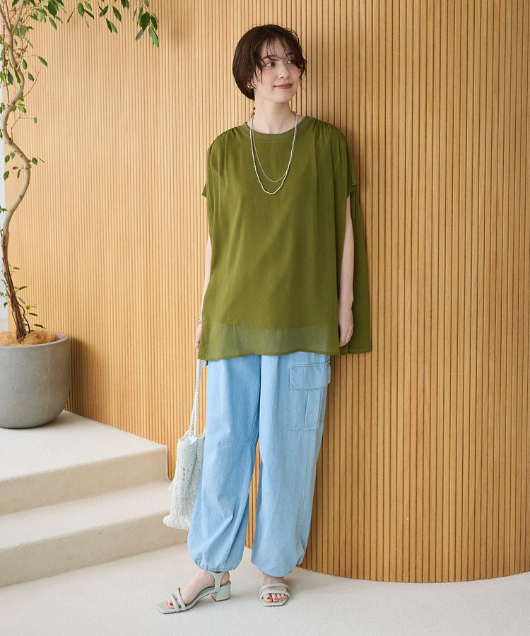 Green Parks「楊柳ドッキングフレンチプルオーバー」|Tシャツ・カットソー|