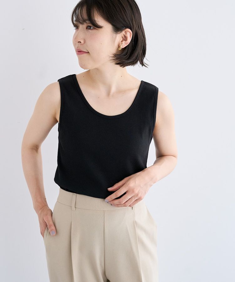 Green Parks「前後2WAY リブタンクトップⅡ」|インナー|Black
