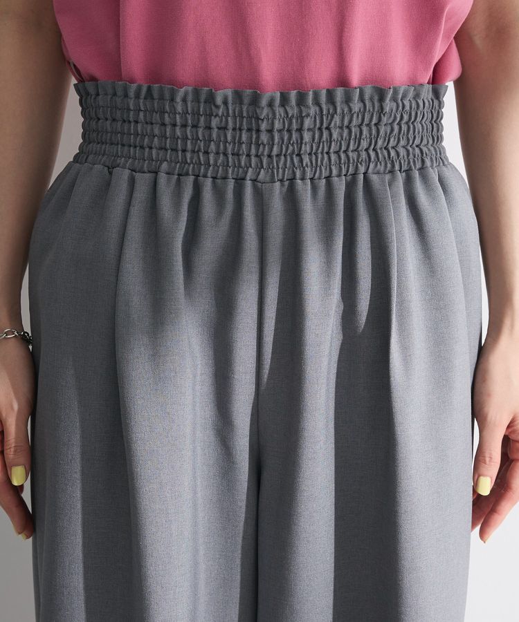 Green Parks「麻調ウエストギャザーフレアワイドパンツ」|その他|