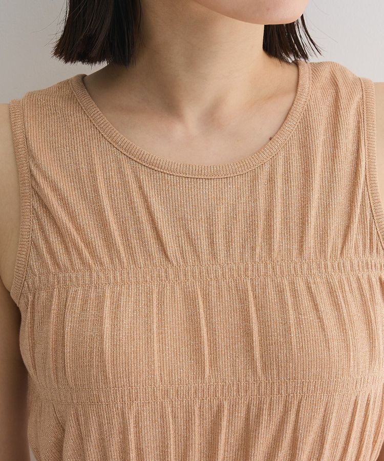 Green Parks「・Petit Fleur シャーリングラメタンクトップ」|キャミソール|