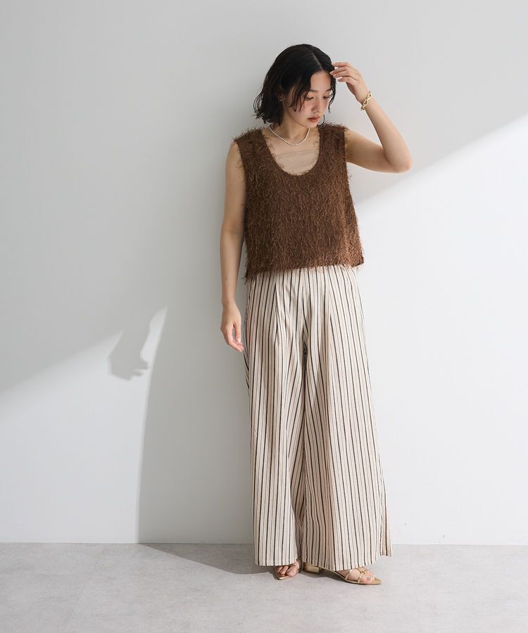 Green Parks「フェザーヤーンショートベスト」|ベスト・ジレ|