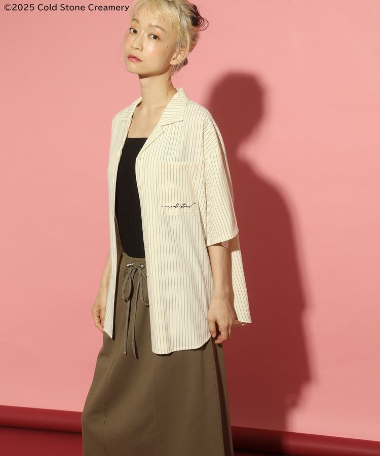 Green Parks「COLDSTONE/ストライプ開襟半袖シャツ」|シャツ・ブラウス|