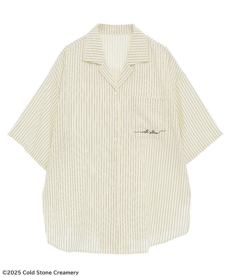 Green Parks「COLDSTONE/ストライプ開襟半袖シャツ」|シャツ・ブラウス|