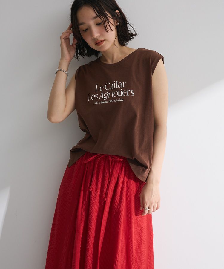 Green Parks「ノースリーブフェミニンロゴプルオーバー」|Tシャツ・カットソー|