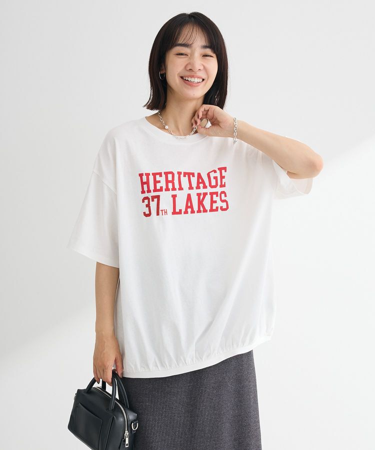 Green Parks「カレッジロゴ刺繍5分袖チュニック」|チュニック|