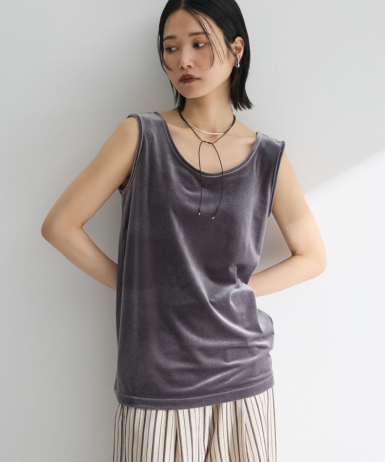 Green Parks「2Wayベロアタンクトップ」|インナー|Dark Gray
