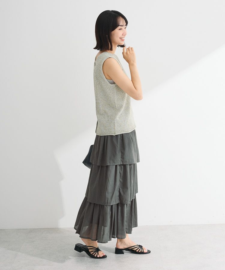 Green Parks「前後2way ミックスカラーノースリーブニット」|ベスト・ジレ|