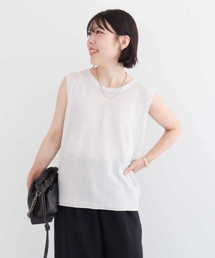 Green Parks「前後2way ミックスカラーノースリーブニット」|ベスト・ジレ|