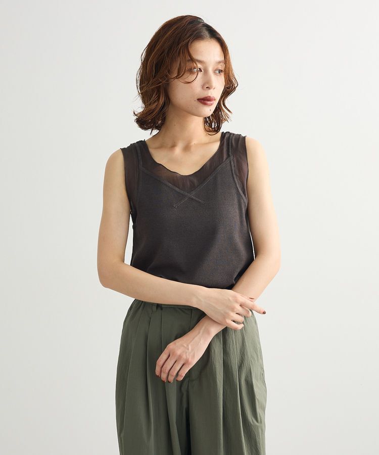 Green Parks「・SUGAR SPOON シアー切替タンクトップⅡ」|インナー|
