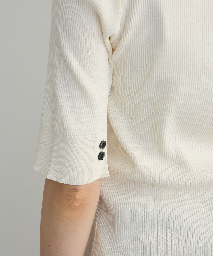 AnriettMusee「ポロ襟5分袖リブニット」|ニット・セーター|