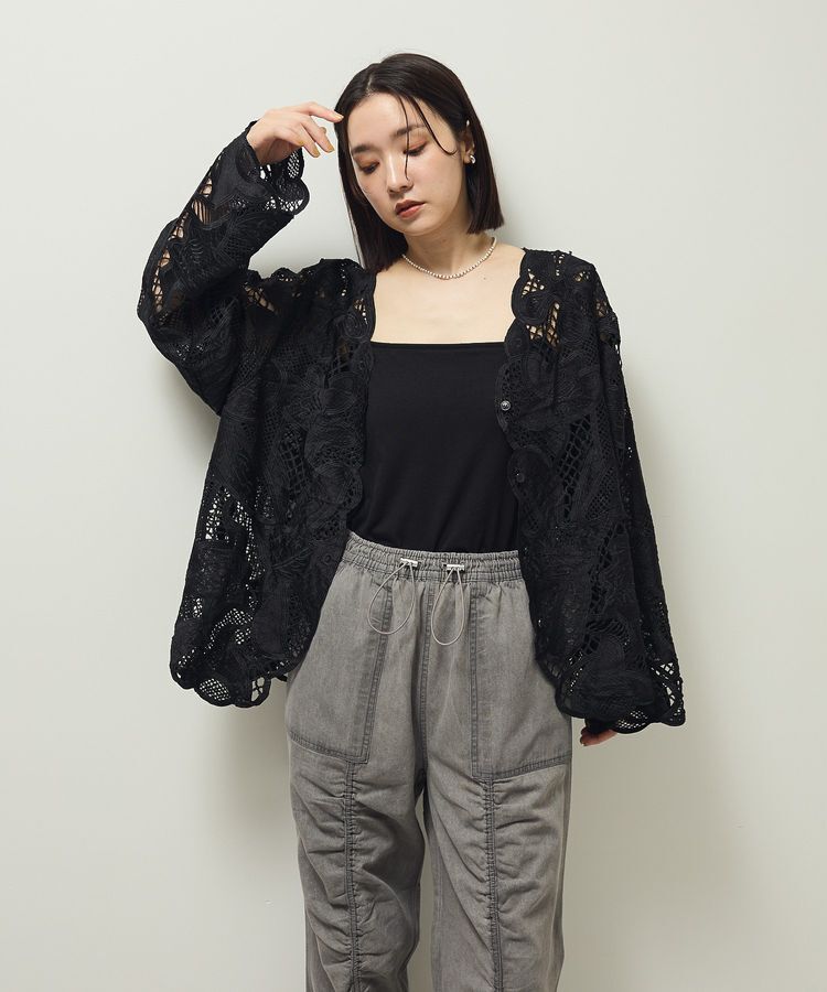 Green Parks「・ELENCARE DUE レーシーカーディガン」|カーディガン|