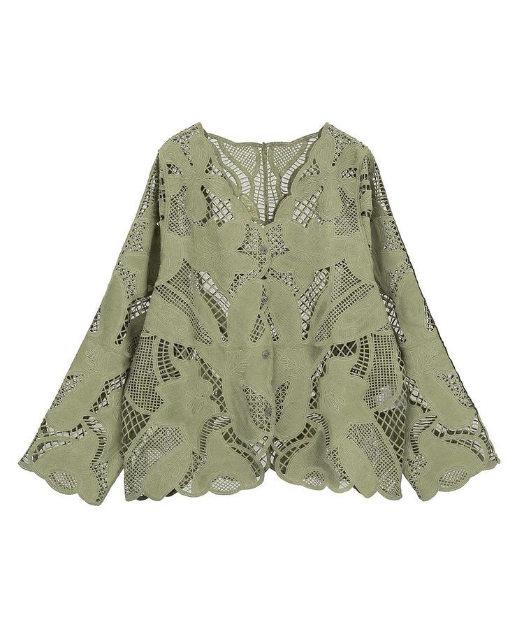 Green Parks「・ELENCARE DUE レーシーカーディガン」|カーディガン|